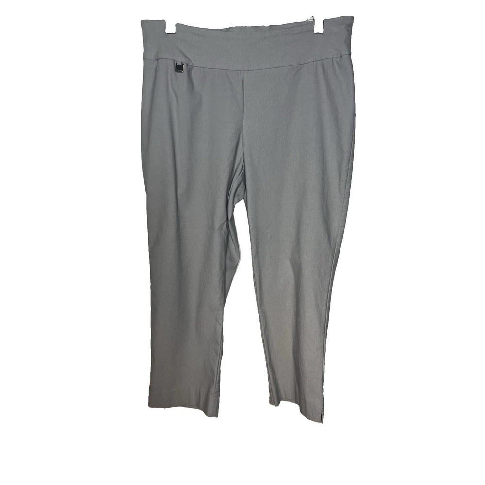 Peck &‎ Peck Grey Stretch Capri  Logo Charm Pull On Capri Pant Women's Size 12
